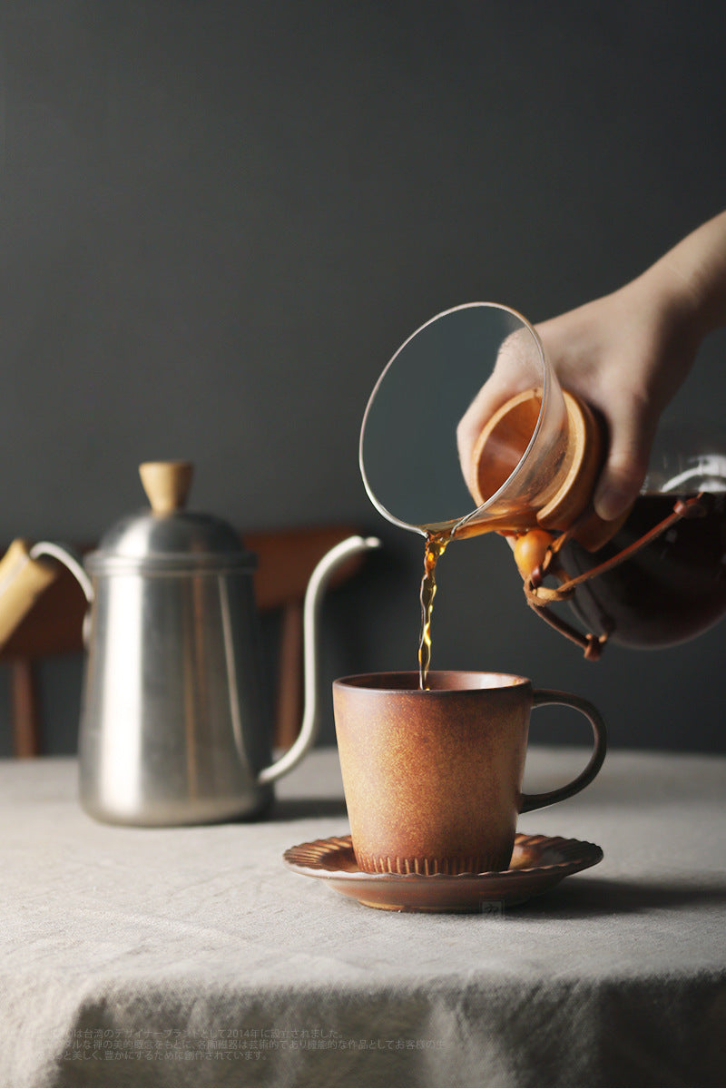 Gohobi Japanese Handmade Coffee Cup with Saucer 004