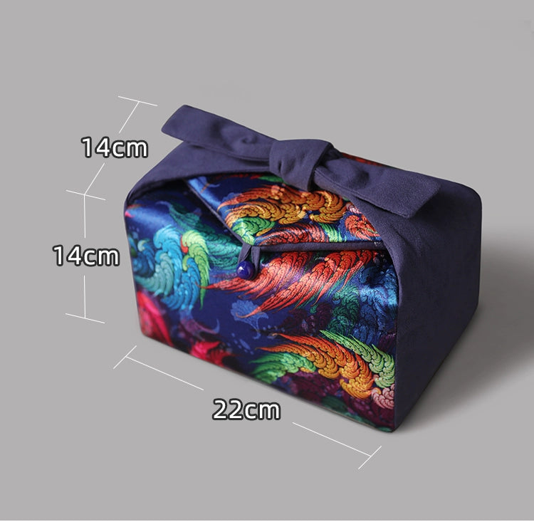 Gohobi Large Colourful Silk Teaware Storage Travel Bag