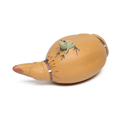 Gohobi Yixing Purple Clay Lotus Frog Tea Pet – Handmade Water-Spraying Lucky Ornament