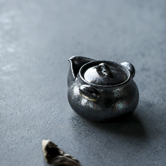 Gohobi Handmade Wood-fired Black Siver Ceramic Gaiwan