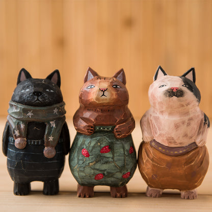 Gohobi Handcrafted Wooden Large Cat Ornament