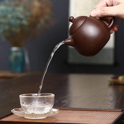 Gohobi Yixing Brown Clay Dragon Egg Teapot