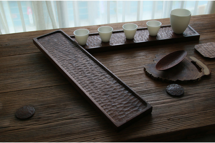 Gohobi Handcrafted Black Walnut Solid Wood Serving Tray