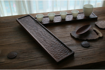 Gohobi Handcrafted Black Walnut Solid Wood Serving Tray