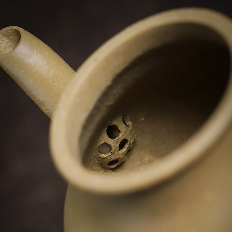 [Chingshui Tang 青水堂] Handmade Yixing Green Zisha Clay Si Ting Teapot – 130ml Original Ore Clay Gongfu Teapot with Built-in Filter