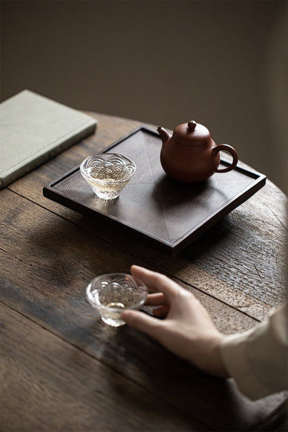 Plateau carré noir ébène Gohobi de style japonais Wabi-Sabi 004