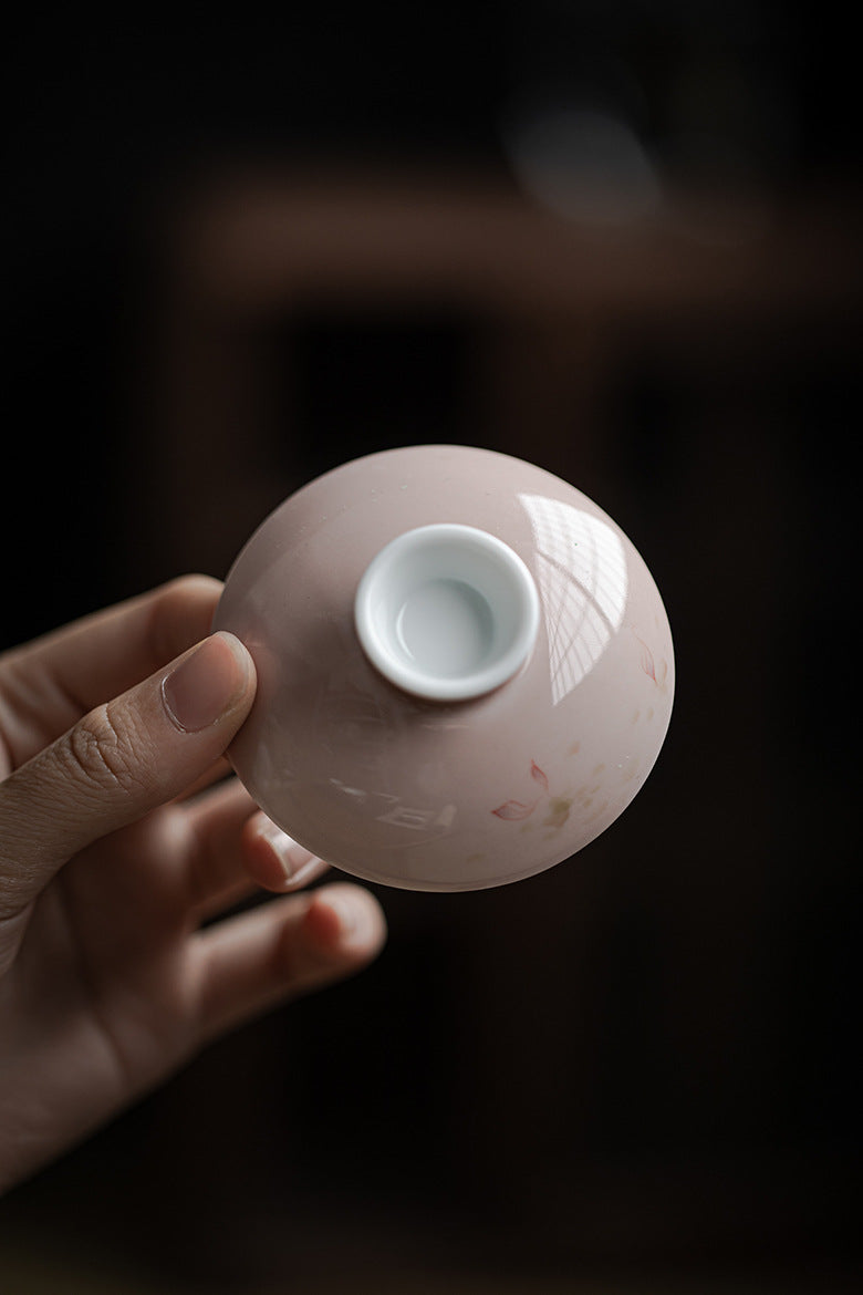 Gohobi White Porcelain Hand-Painted Orchid Gaiwan