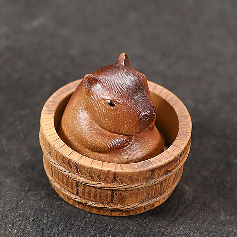 Gohobi Handmade Ceramic YiXing Clay Capybara Ornament Tea pet