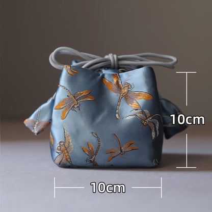 Gohobi Colourful Brocade Teaware Storage Travel Bag