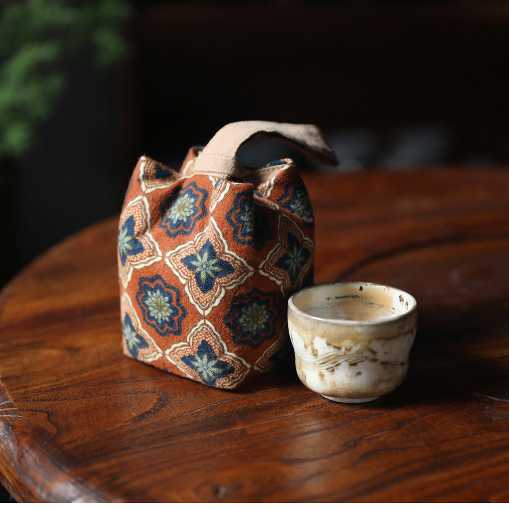 Gohobi Floral Old Pattern Teaware Storage Travel Bag