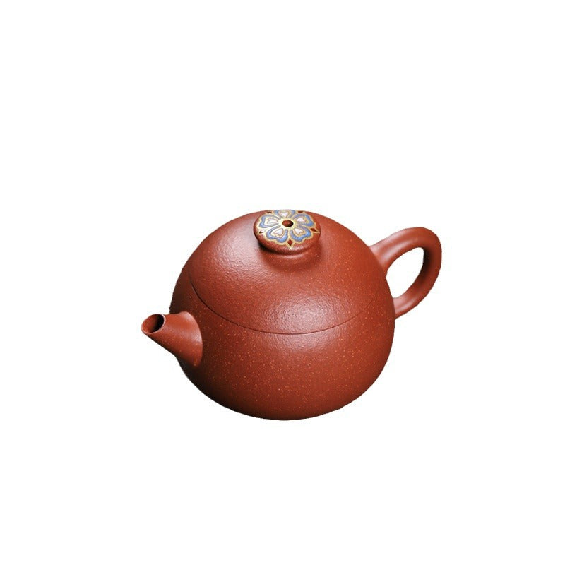 [Chingshui Tang 青水堂] Handmade Yixing Zisha Sandy Purple Clay Teapot – 90ml Handmade Original Ore Jiangpo Clay Bowl-Shaped Teapot, Thin Body with Built-in Filter, Gongfu Small Teaware
