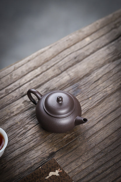 [Chingshui Tang 青水堂] Handmade Yixing Celadon Zisha Clay Shui Ping Teapot 100ml – Original Ore Tianqing Clay Thin-Walled Gongfu Tea Teapot with Built-In Filter