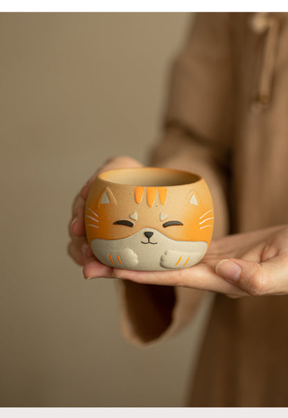 Gohobi Hand-painted Cat Master Tea Cup Coffee Mug