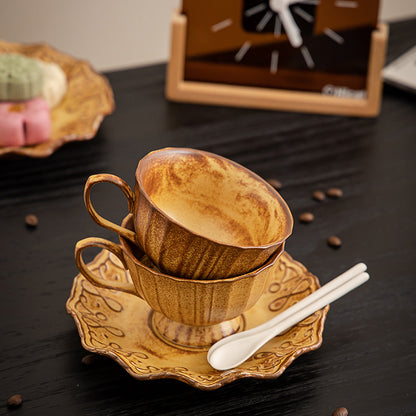 Gohobi Japanese Handmade Coffee Cup with Saucer 009