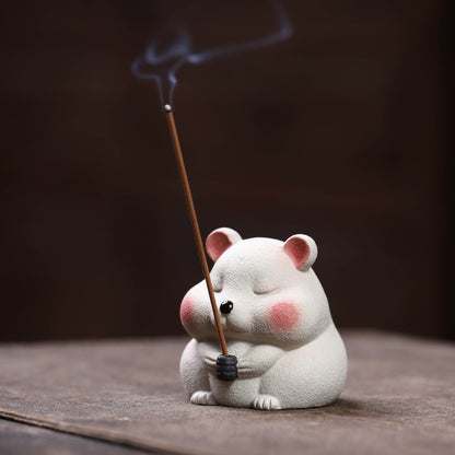 Gohobi Yixing Purple Clay Mouse Tea Pet – Handmade Lucky Ornament