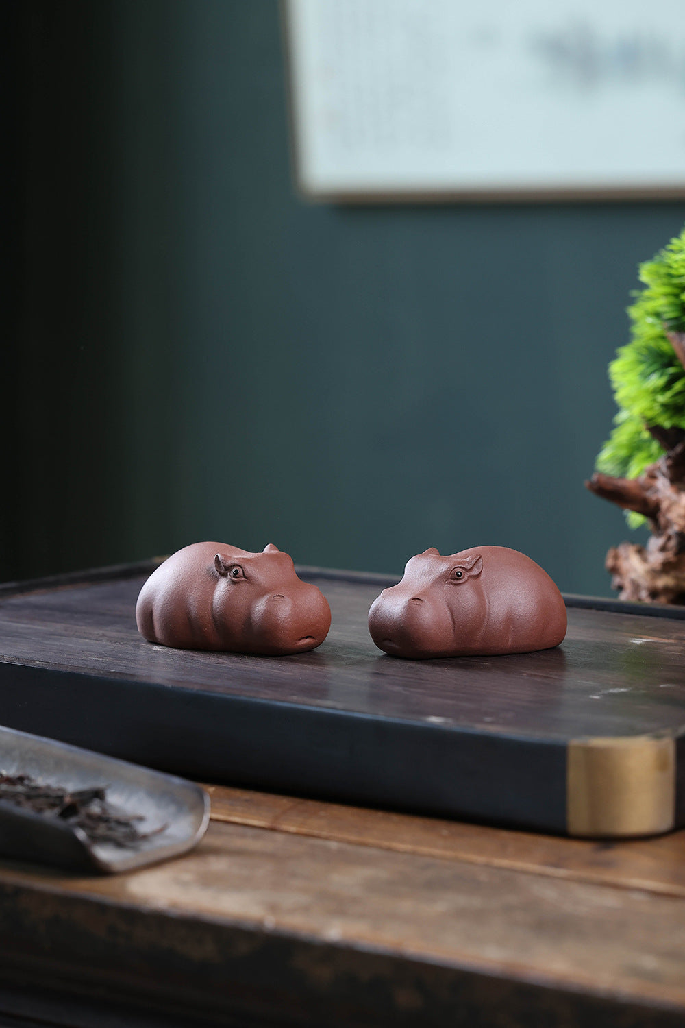 Gohobi Yixing Purple Clay Hippo Tea Pet – Handmade Zisha Tea Ceremony Ornament