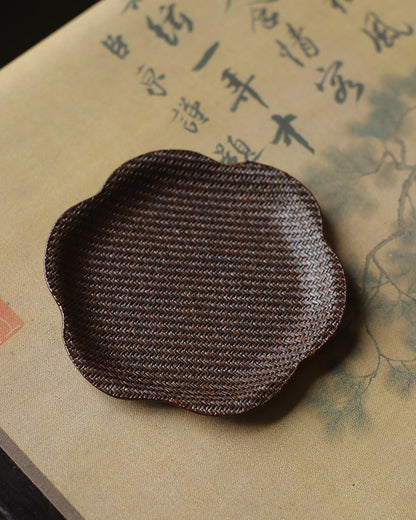 Gohobi Handmade Bamboo Cup Coasters Placemats – Rattan Tea Coaster Heat Insulation Pad