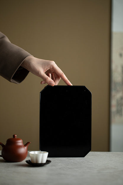 Plateau rectangulaire en fer noir style japonais Gohobi Wabi-Sabi 008