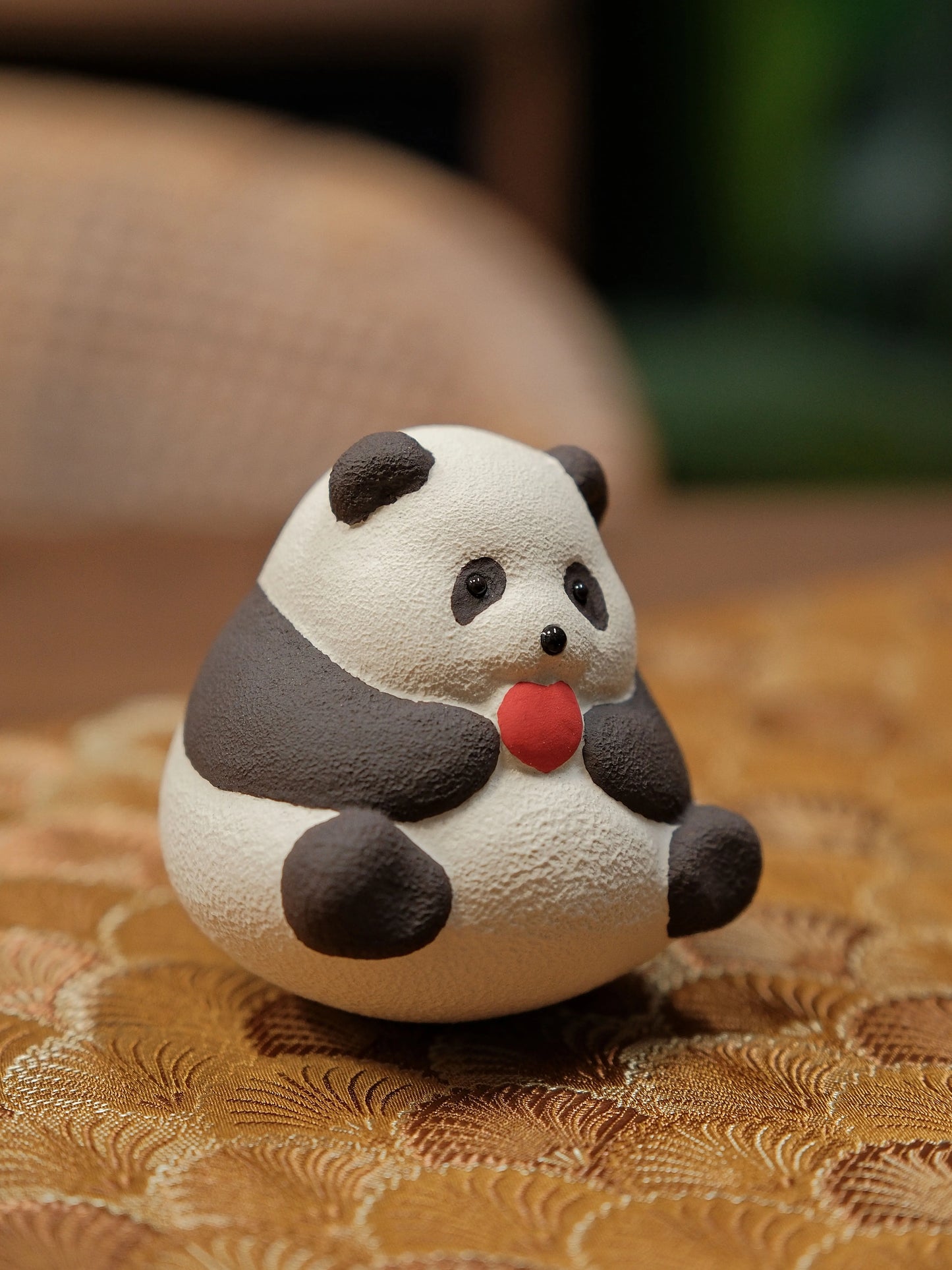 Gohobi Handcrafted Ceramic Giant Panda Tumbler Tea Pet Ornament