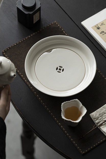 Gohobi Grass Ash Glaze Ceramic Large Tea Tray