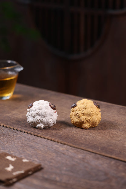 Gohobi Yixing Purple Clay Sheep Tea Pet – Handmade Sanyang Kaitai Ornament