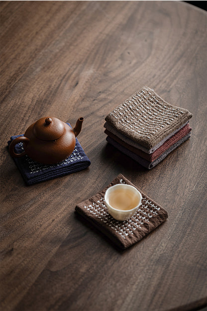 Gohobi Handmade Woven Cotton and Linen Gongfu Tea Towel