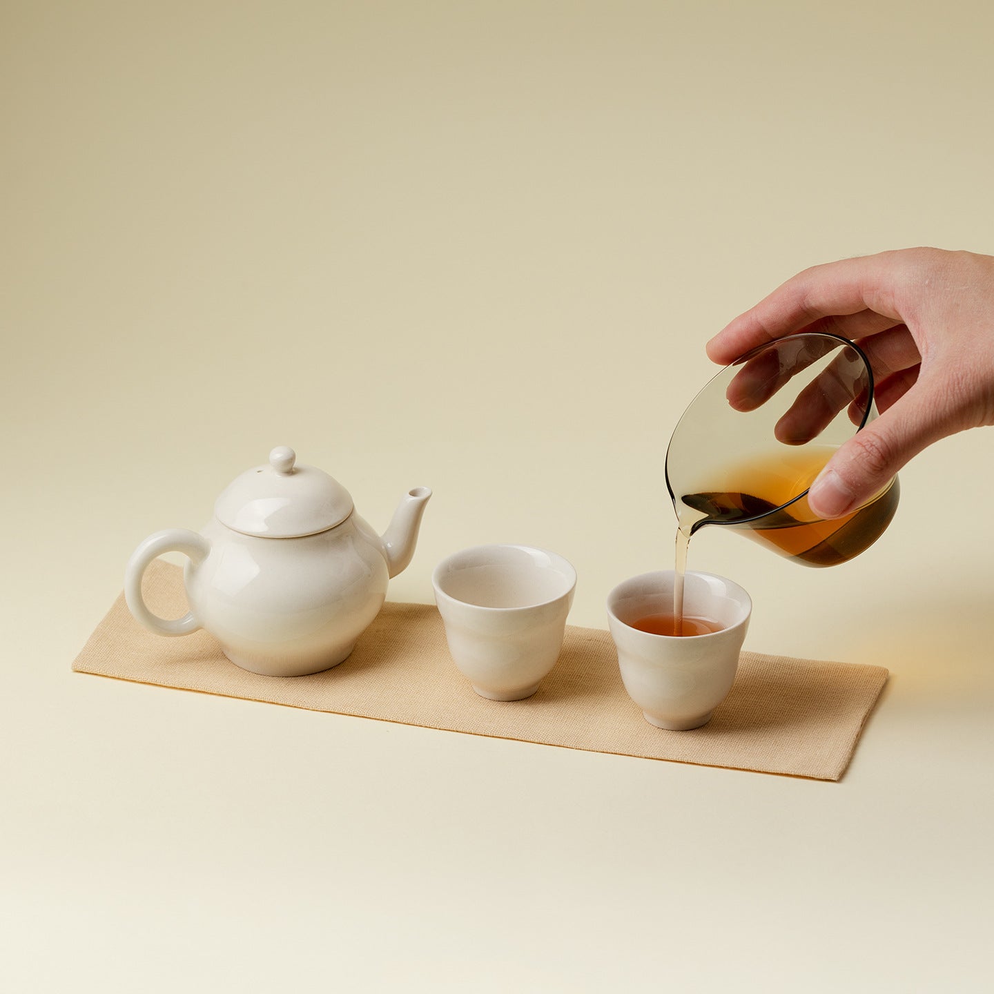 Gohobi Rustic Ash Glaze Travel Tea Set