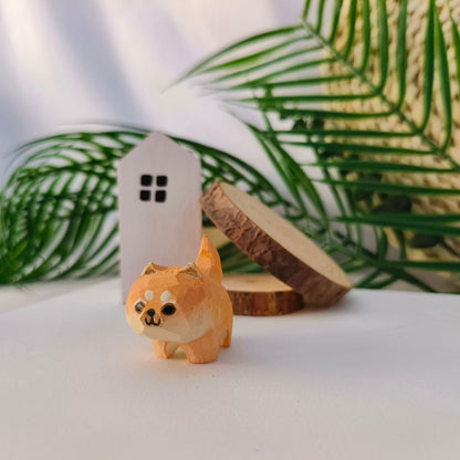 Gohobi Handcrafted Wooden Shiba Inu Dog Ornament