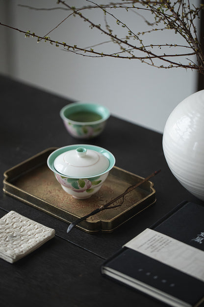 Gohobi Hand-Painted Longevity Peach Gaiwan