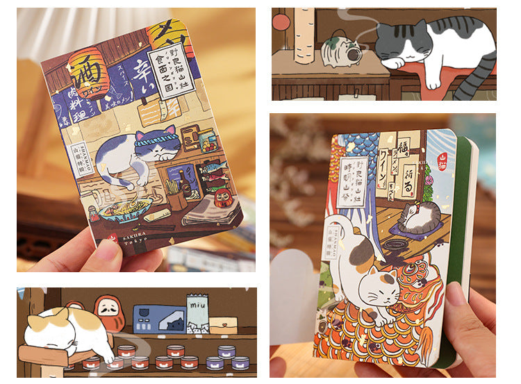 Gohobi Japanese Cat Magnetic Notebook, Monthly Planner, Study Notebook, Pocket Diary