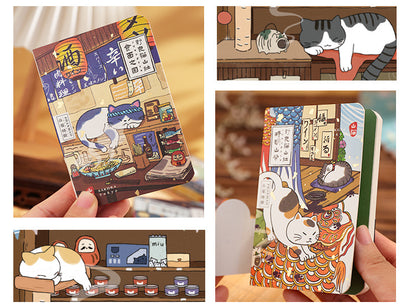 Gohobi Japanese Cat Magnetic Notebook, Monthly Planner, Study Notebook, Pocket Diary