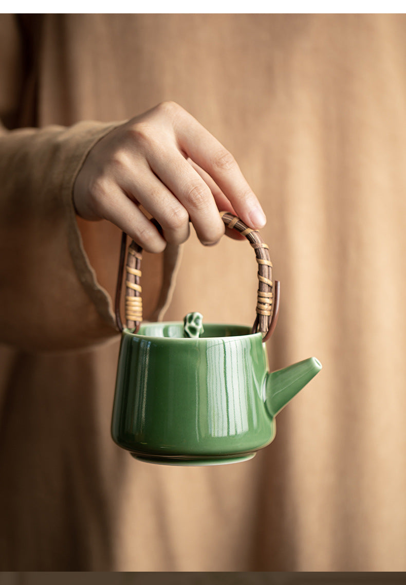 Gohobi Handmade Green Teapot
