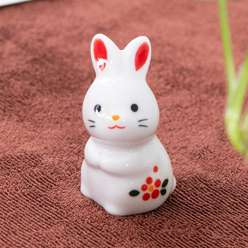 Gohobi Handmade Ceramic White Rabbit Ornament