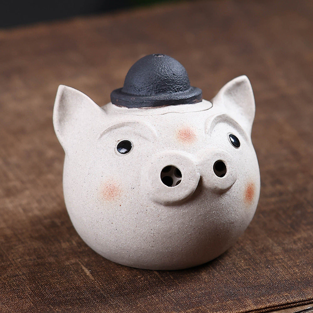 Gohobi Yixing Purple Clay Pig Head Teapot – Handmade Cute Pig Teapot