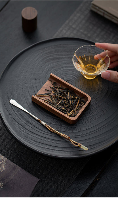 Gohobi Handcrafted Silver Bamboo Tea Scoop