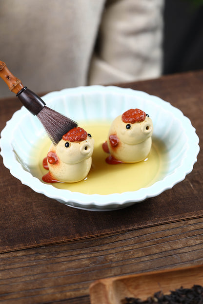 Gohobi Yixing Purple Clay Goldfish Tea Pet – Handmade Incense Holder Ornament