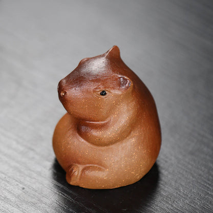 Gohobi Handmade Ceramic YiXing Clay Capybara Ornament Tea pet