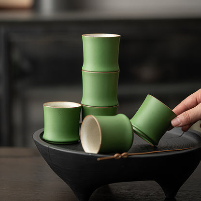 Gohobi Green Bamboo Knot Tea Cup