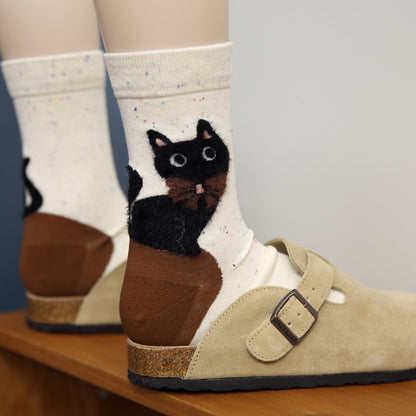 Gohobi Fuzzy Big Cat Heel Socks