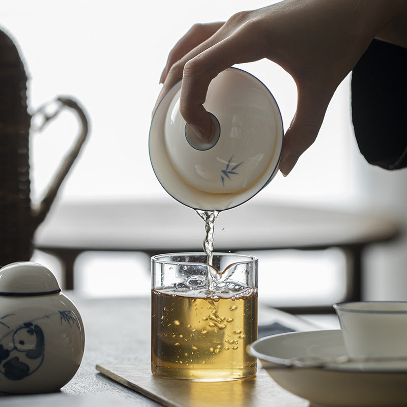 Gohobi Jade Clay White Porcelain Panda Gaiwan