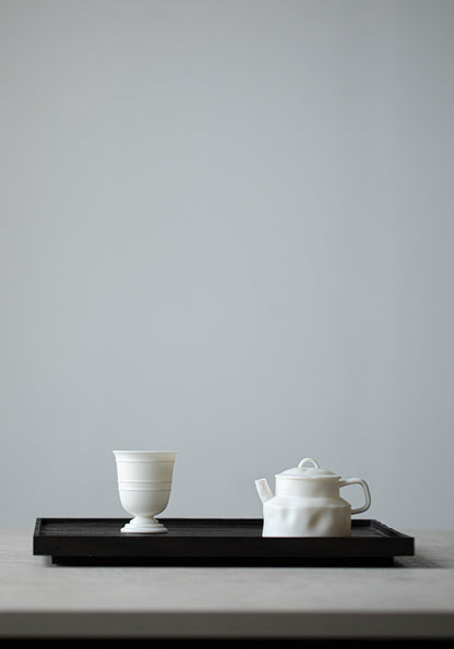 Gohobi Japanese-style Wabi-Sabi Rectangular Wooden Black Tray 005