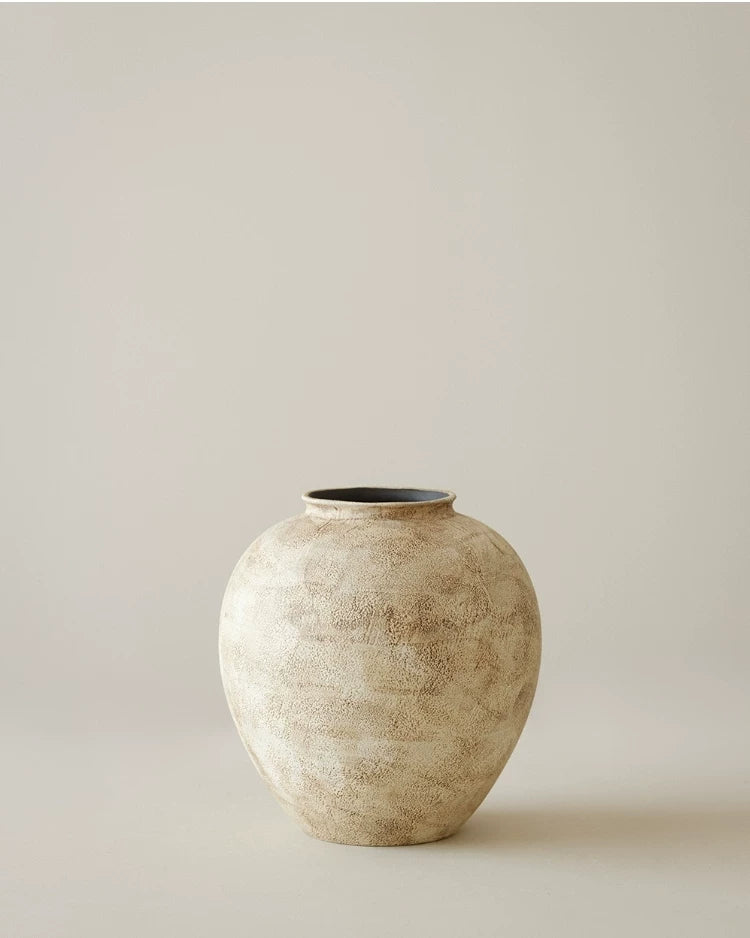 Gohobi Japanese Style Wabi-Sabi Stone Texture Large Ceramic Vase – Handmade Dried Flower Arrangement Vase