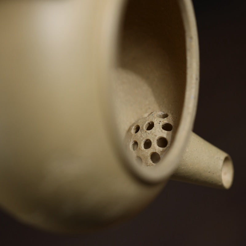 [Chingshui Tang 青水堂] Handmade Yixing Green Zisha Clay Xiaoping Teapot – 100ml Original Ore Benlu Caly with Inner Filter, Semi-Handmade Thin-Walled Gongfu Teapot