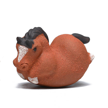 Gohobi Handmade Ceramic YiXing Clay Horse Ornament Tea pet