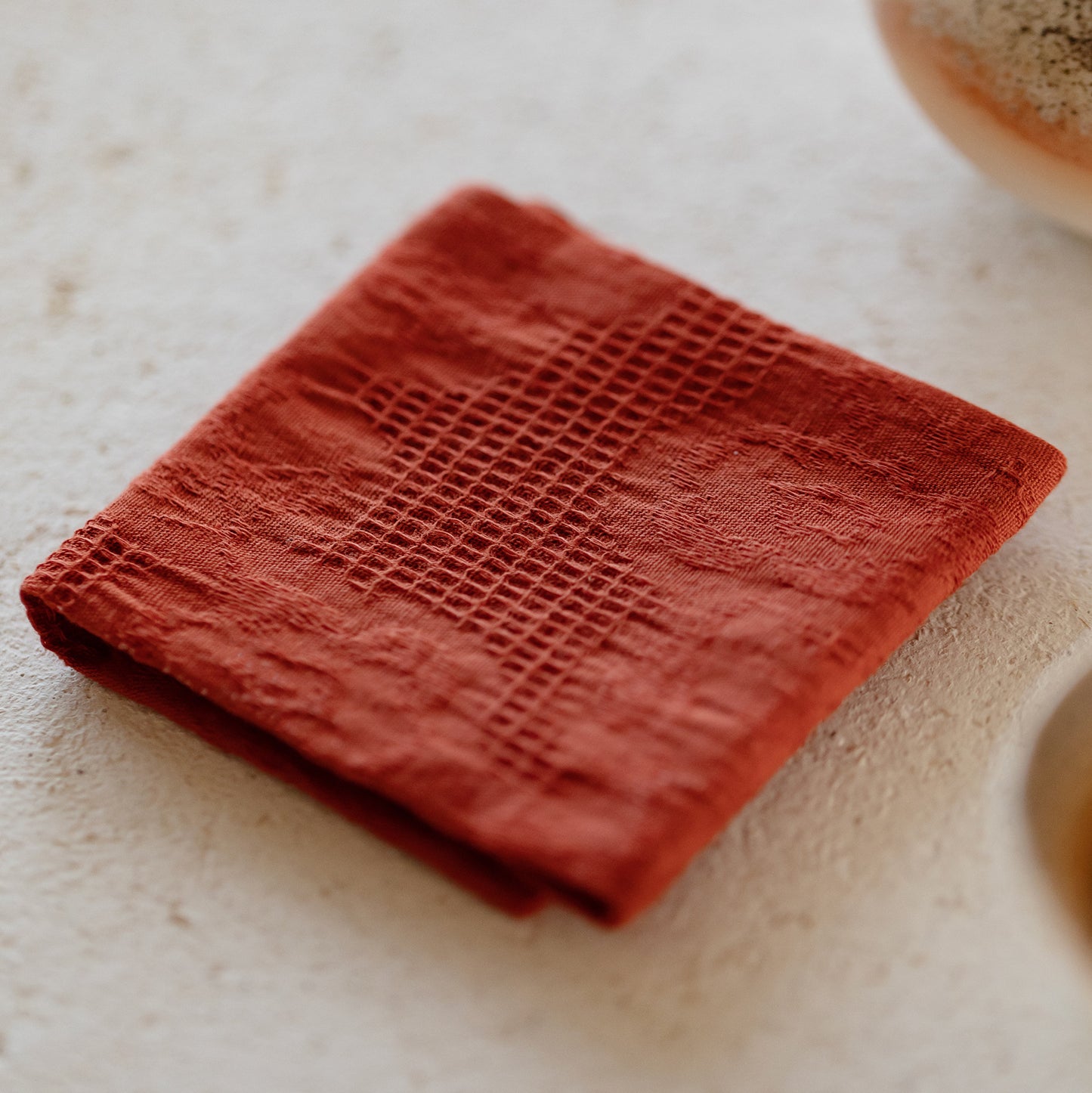 Torchon Gongfu double face en coton et lin gravé Gohobi