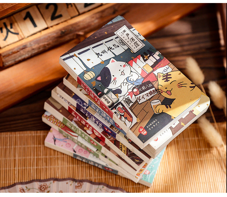 Gohobi Japanese Cat Magnetic Notebook, Monthly Planner, Study Notebook, Pocket Diary