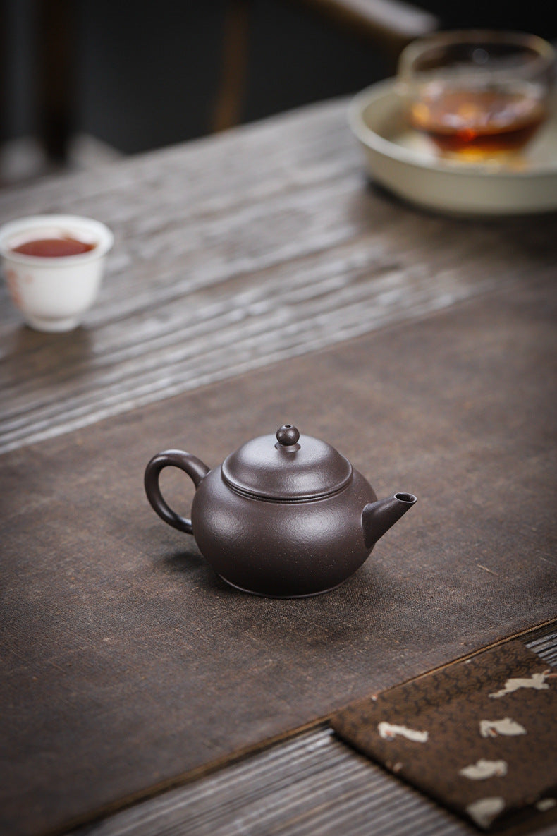 [Chingshui Tang 青水堂] Handmade Yixing Celadon Zisha Clay Shui Ping Teapot 100ml – Original Ore Tianqing Clay Thin-Walled Gongfu Tea Teapot with Built-In Filter