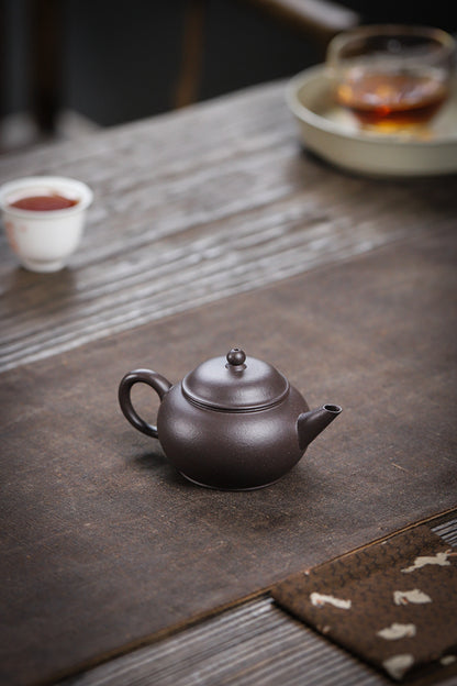 [Chingshui Tang 青水堂] Handmade Yixing Celadon Zisha Clay Shui Ping Teapot 100ml – Original Ore Tianqing Clay Thin-Walled Gongfu Tea Teapot with Built-In Filter