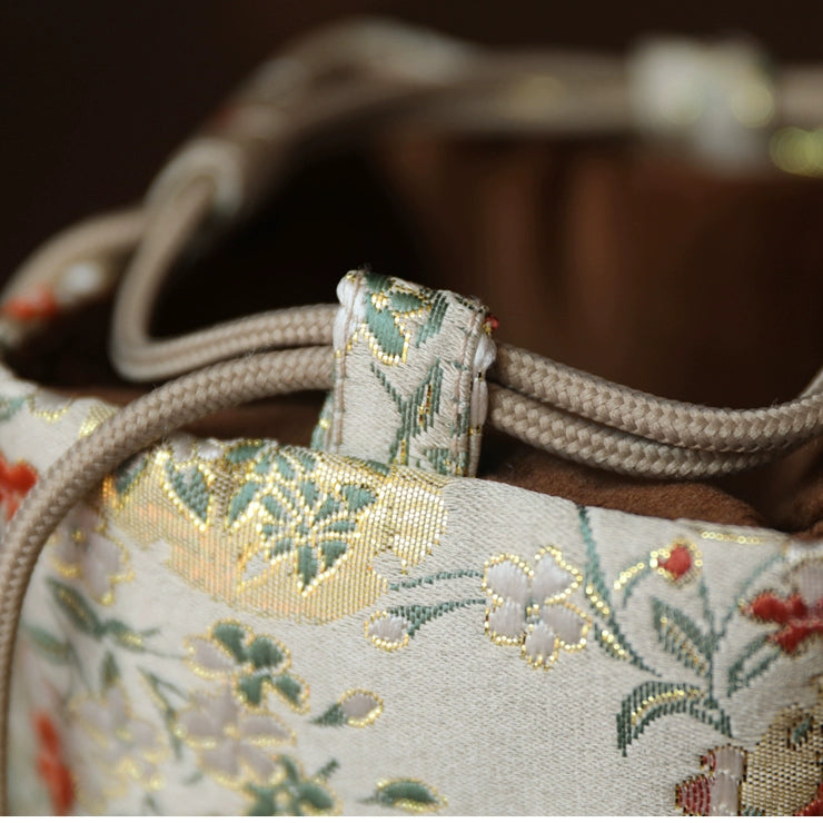 Gohobi Colourful Brocade Teaware Storage Travel Bag