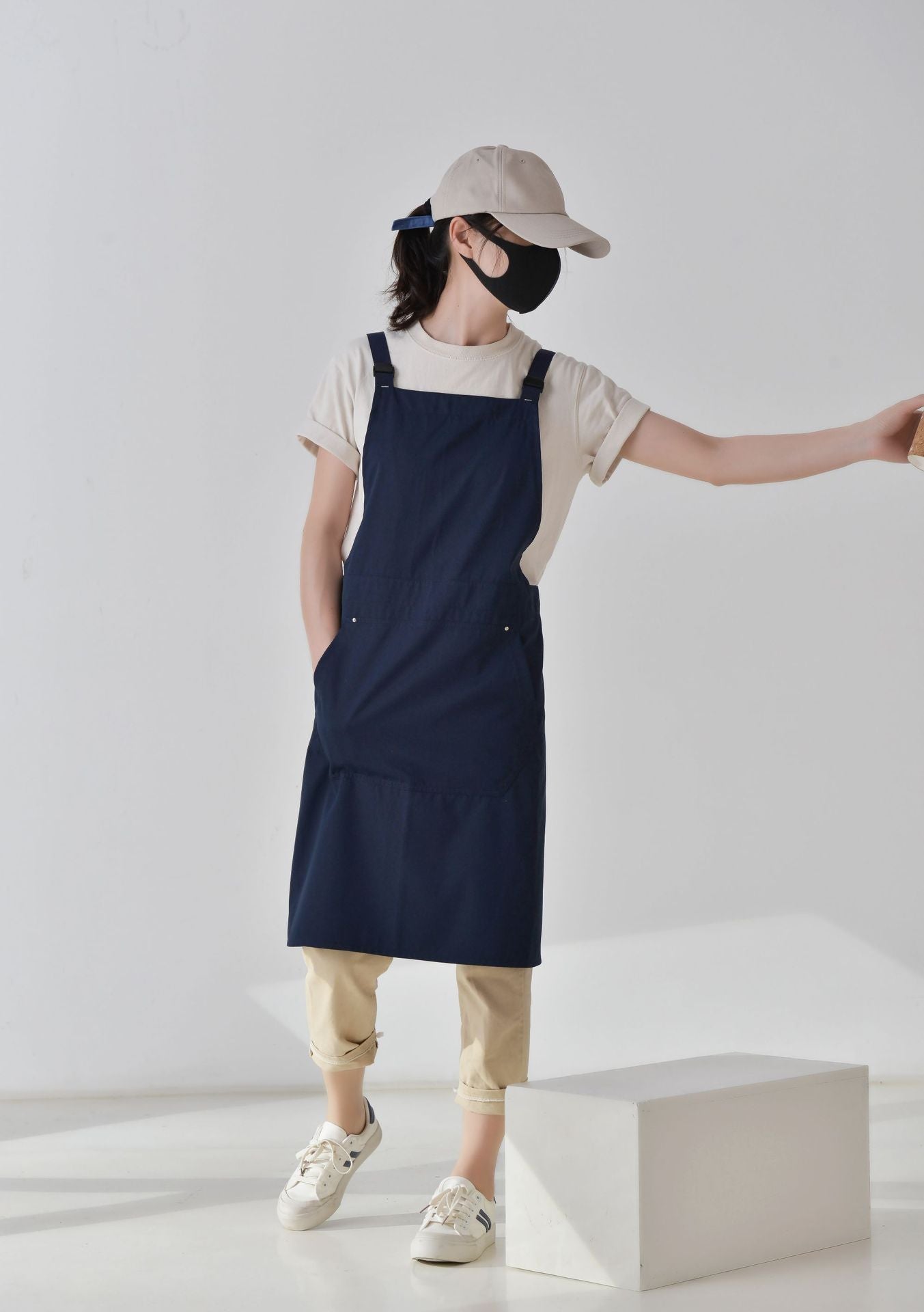 Gohobi Korean-Style Printed Cotton-Linen Apron